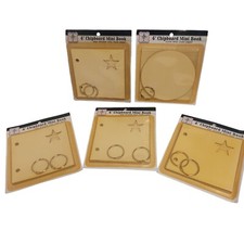 5 PACKS CHIPBOARD MINI-BOOKS 4" Square  Circle Scrapbooking Jenni Bowlin