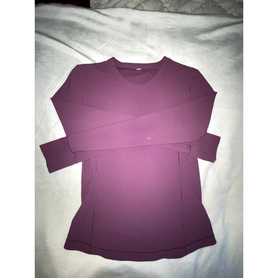 Womens Lululemon Ventilated MeshBack Running Long Sleeve Shirt Size 6
