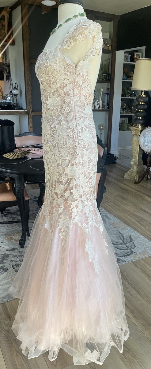 ‪ෆ‪.*・゜ CLARISSE COUTURE #129163 Pink Lace & Sequin Gown Prom Sz5/6 | eBay