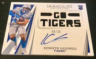 2021 Immaculate Kenneth Gainwell Autograph  Go Tigers  RC 9/25 Memphis Eagles