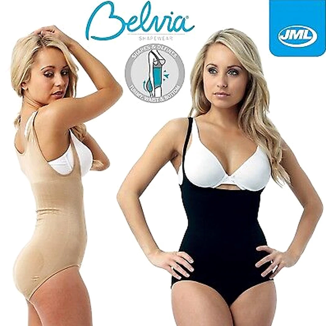 Belvia Shapewear Slimming Bodysuit, Beige (XXX-Large)