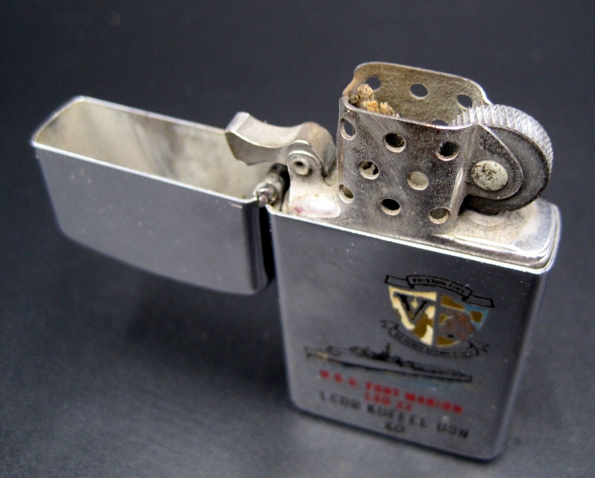1965 VINTAGE ZIPPO LIGHTER VIETNAM Era U.S.S. Fort Marion LSD 22 