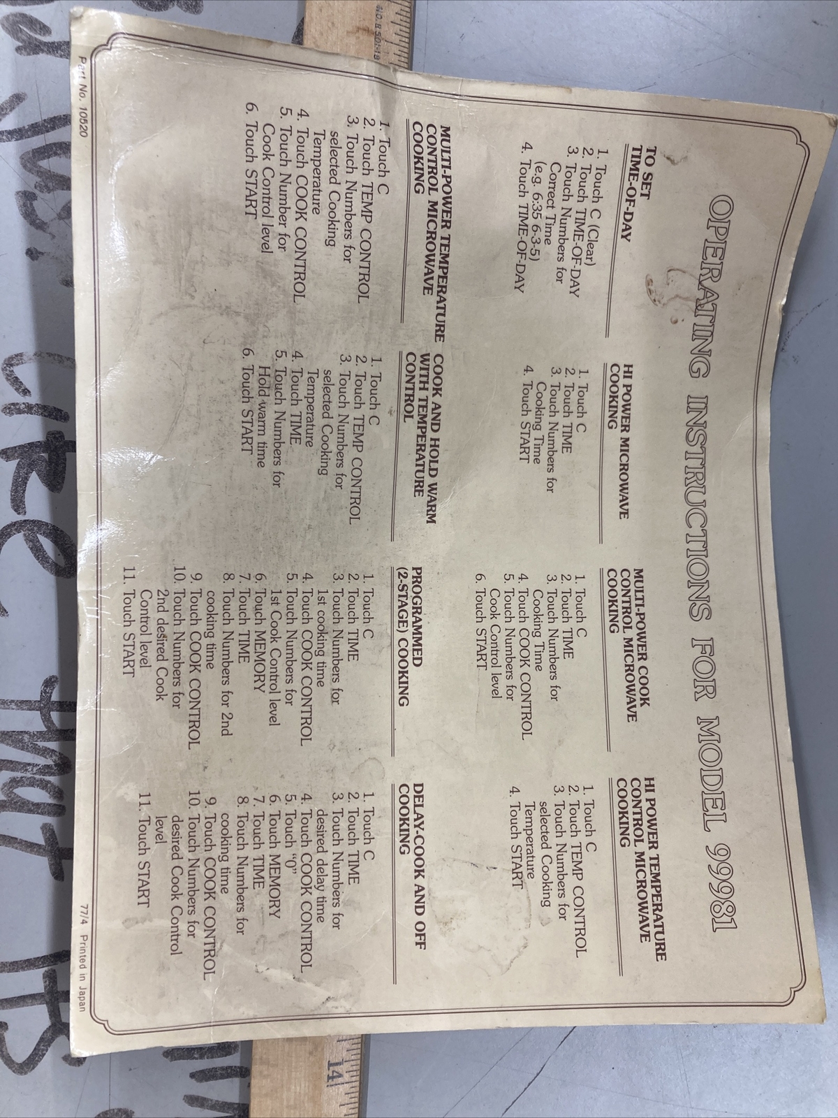 Vintage 1977 Kenmore Microwave Oven Model 99981 W/ Temp needle WORKS