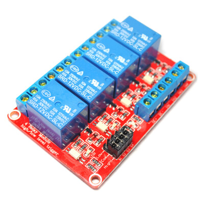 4-way relay module with optocoupler isolated 12V high and low level trigger