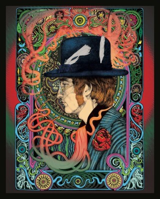 John Lennon Poster SIGNED by Steve Harradine Beatles Art Nouveau