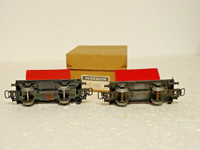 Coffret Ancien Märklin 362 – 2 Wagons à Benne Basculante – Échelle HO – Occasion Bon État