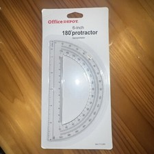 180 Degree Plastic Protractor Clear Office Depot 6  Inch Lightweight 713-585