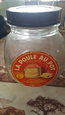 Bocal Ancien SISA Avec Couvercle Bakélite - Pot Vintage Transparent - Déco Rétro