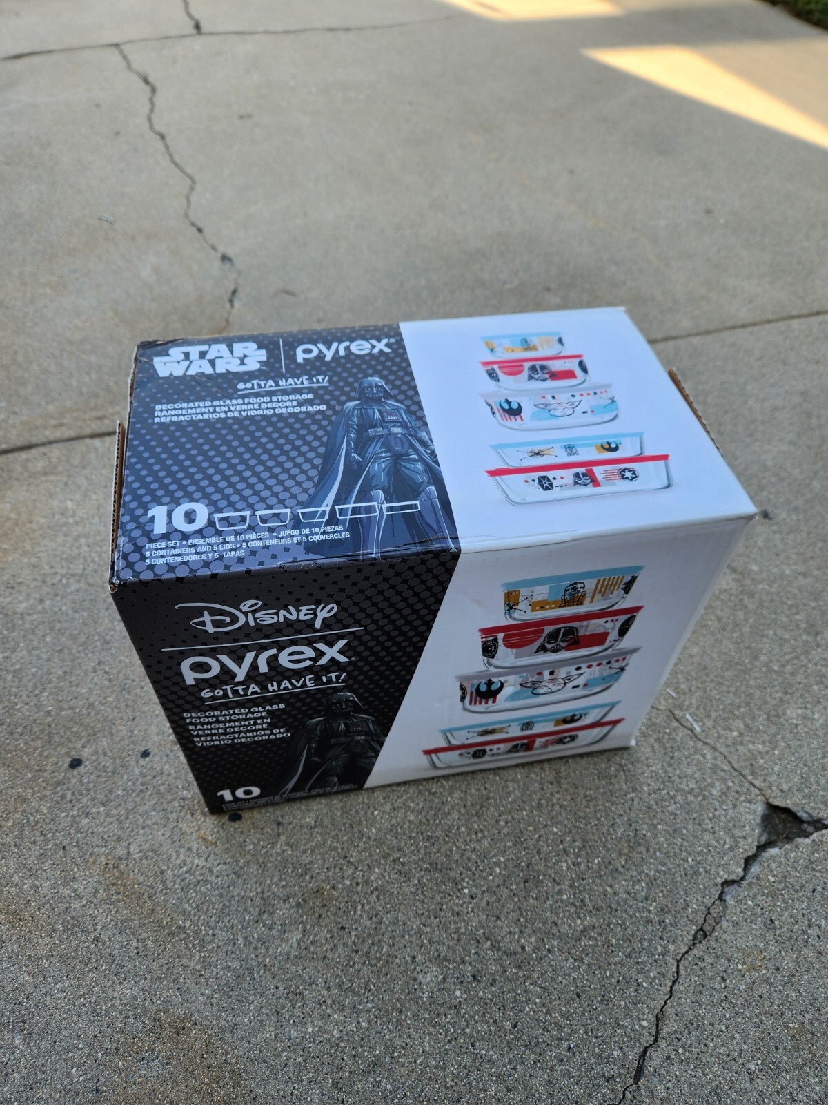 Limited Edition Pyrex Star Wars 10 Piece Glass Food Storage Set Bowls