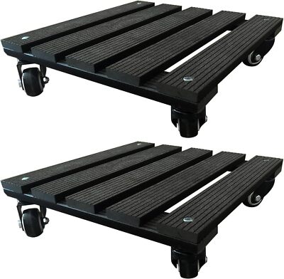 Square Plant Caddy with Wheels Heavy Duty Outdoor Indoor 12 Inch 2 Pack Rolling