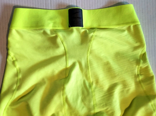 Nike Pro Youth Hyperwarm Base Layer Compression Pants Neon Yellow - Sz M - Picture 4 of 6