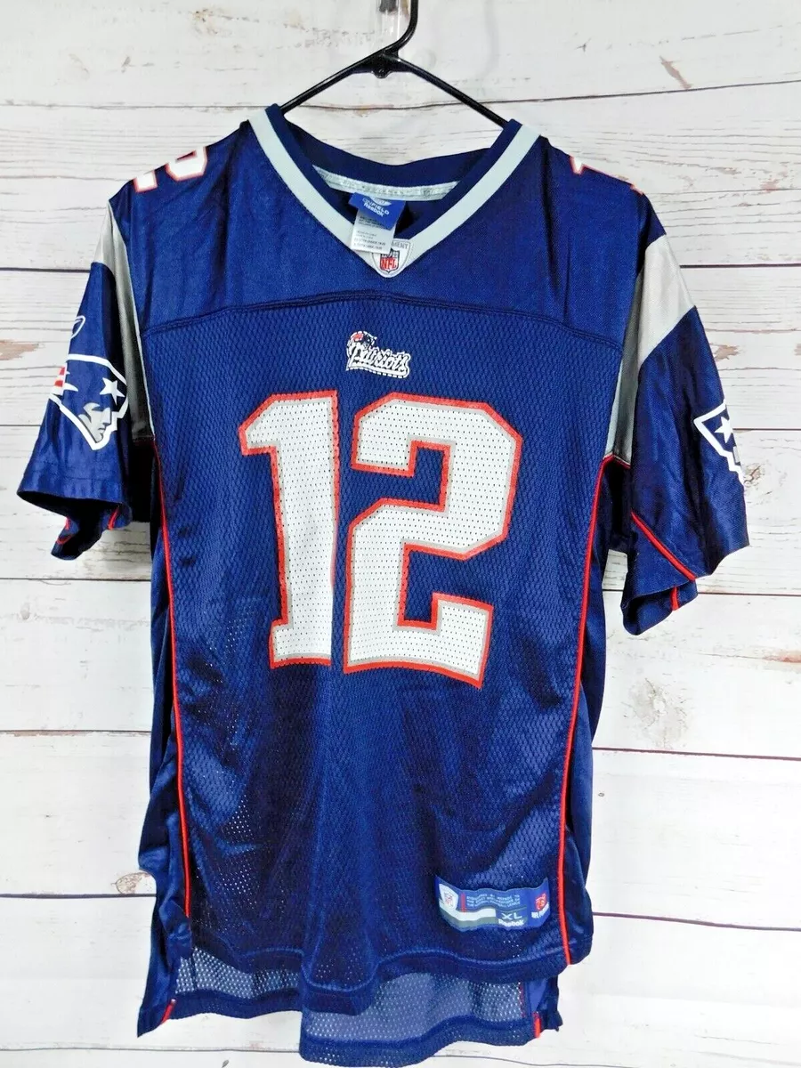 New England Patriots Jersey Youth XLarge Blue Tom Brady 12