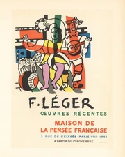 Fernand Leger lithograph poster "Oeurves Recentes"