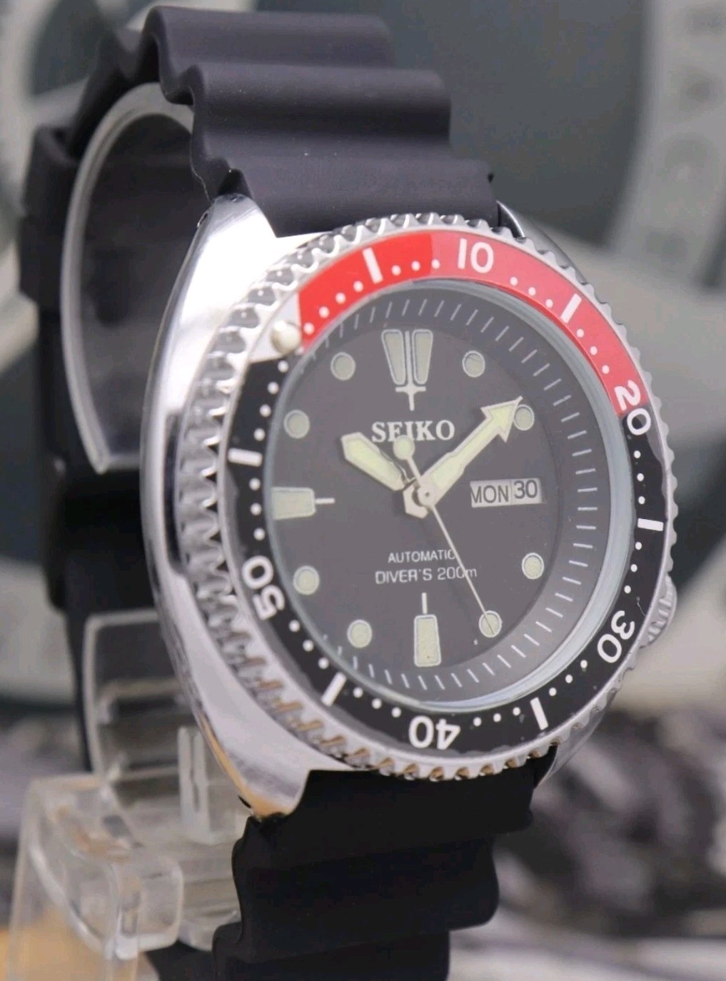 SEIKO SCUBA DIVERS 'TURTLE' DATE AUTOMATIC BLACK … - image 2