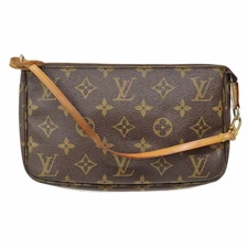 Louis Vuitton Pochette Accessoires M51980 Monogram Brown PVC with Strap #KN1211