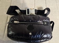 Moncler Black Mens Belt Bag with Zip & Buckle...