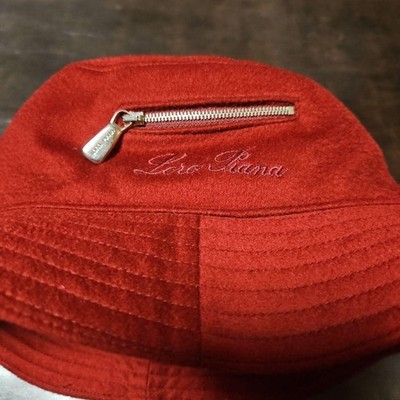 Loro Piana Agata Hat Cashmere 100% Red L Made in Italy Unisex New Unused Luxury