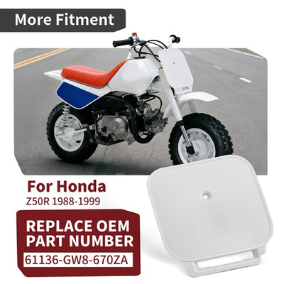 #ad #ad WHITE PLASTIC FRONT NUMBER PLATE FOR HONDA Z50R 1988 1999 # 61136 GW8 670ZA $22.99