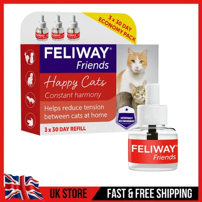 Feliway Friends 48ml Refill X 3 Value Pack | 30 Day Cat Harmony Calming Diffuser