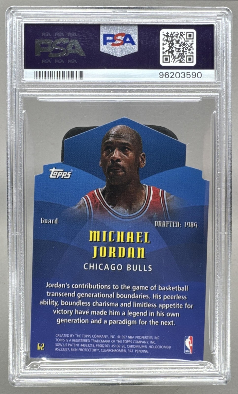 96203590 Michael Jordan 1997 Topps #G2 Generations PSA 9 view 2