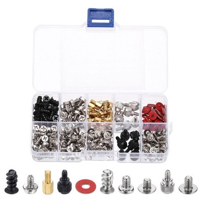 298Pcs Computer Case Fan Screws Kit for Desktop DIY Repair, Black
