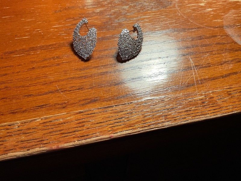 Sterling Silver cz Sparkling Pierced earrings