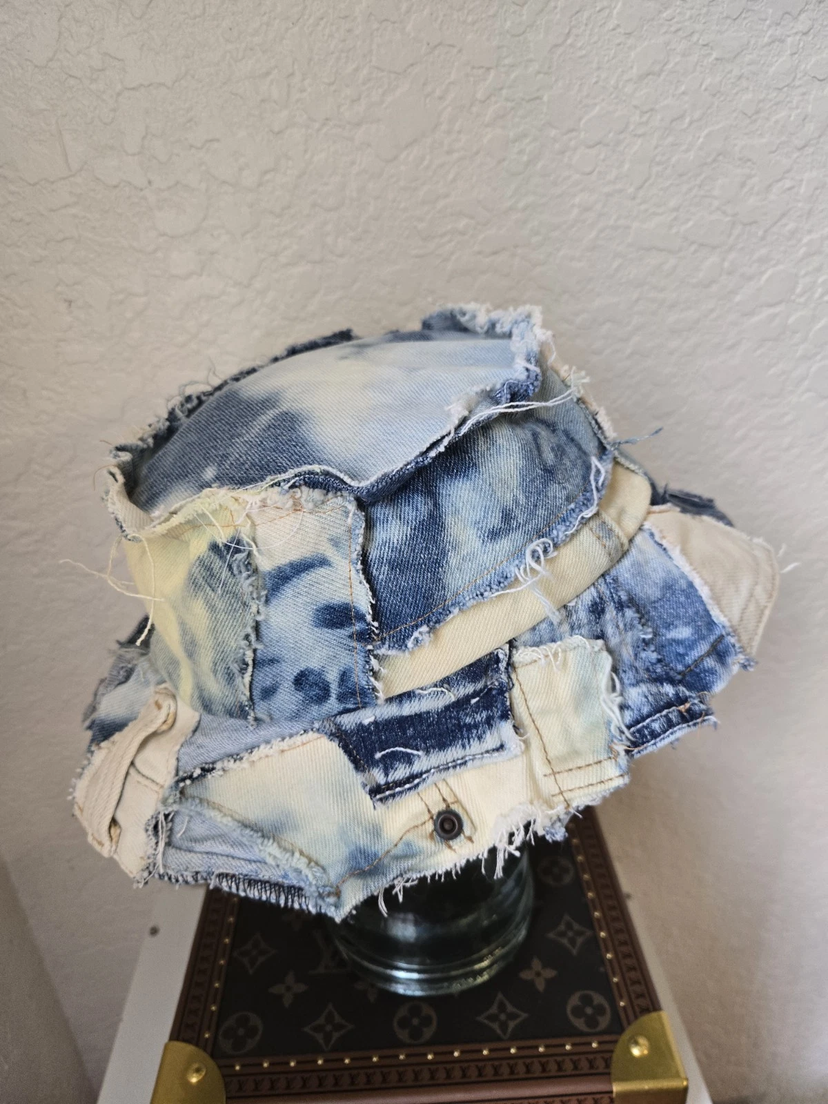 Denim Distressed Bucket Hat - One of a Kind