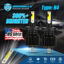 H4 9003 LED Headlight Bulbs Kit Super Bright 2200W 330000LM HI-LO Beam White 2x