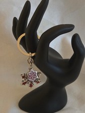 NEW COACH Winter Red and Silver Keyring Bag Charm