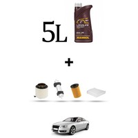 Hoffcar Wartungsset 4 Filter Und 5L ÖL FüR Audi A5 (8T3, 8F7, 8TA) 2.0 Tdi 140KW
