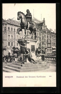 Berlin, Monument to the Great Elector, postcard