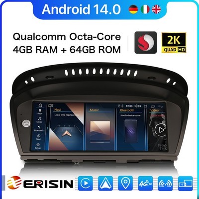 Qualcomm Android 14 Car Stereo Sat Nav CarPlay IPS BMW 3/5 Series E90 E91 E92 E93 E60 E61