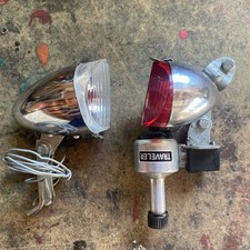 Vintage Schwinn Approved Bicycle Generator Head Light Tail Light Set Bracket Vintage Schwinn Approved Bicycle Generator Head Light Tail Light Set Bracket