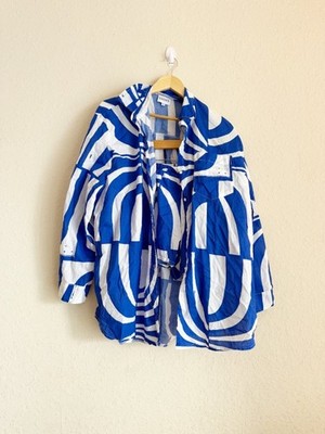SNDYS Heather Cotton Blue Print Shirt Set Size Medium