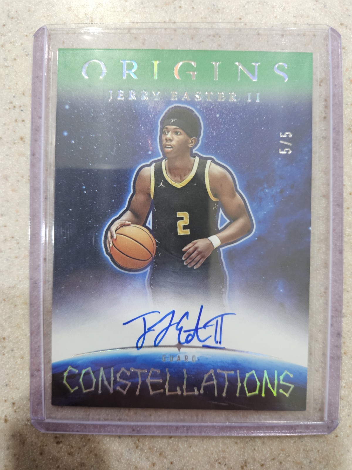 Jerry Easter II 2025-26 Panini Origins Constellations Auto Green 5/5 On Card