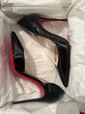 Christian Louboutin Iriza 100 Black Patent Heels - Size UK 5 -Worn Once - Boxed