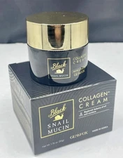 GLAMFOX KOREAN BEAUTY Black Snail Mucin Collagen Cream - 1.76 Oz. - NEW!
