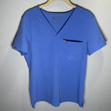 Figs Womens XS Catarina One Pocket Scrub Top Blue Technical Collection V-Neck