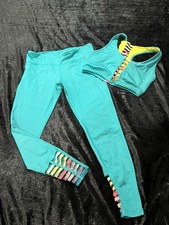 Women's Outfit Set Turquoise Multicolor Leggings Bra Yoga 2 Piece