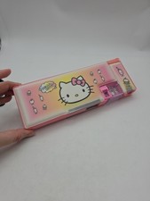 Sanrio Hello Kitty Plastic Puffy Vinyl 2-sided Pencil Case Pink New Rare Vintage
