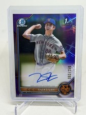 2022 Bowman Chrome Draft 1st Tyler Stuart Purple Auto /250 - Mets