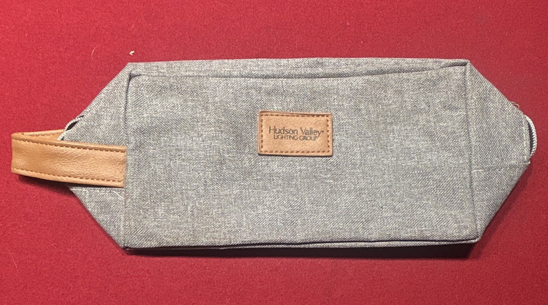 Hudson Valley Lighting Group Gray Travel Toiletry Bag Zipper Pouch