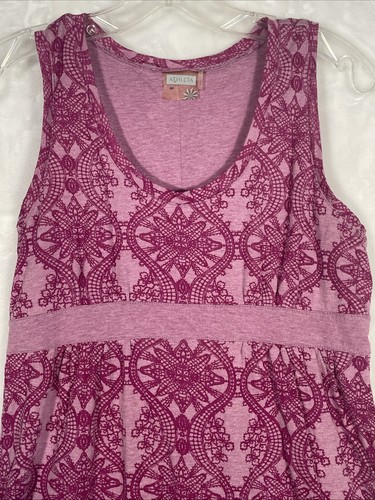 Athleta Kleid Damen Medium Lila Burnout Reise Strand Beere Taillenband Vyasa - Bild 5 von 13