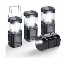 Solar Camping Lantern 4 Pack, Rechargeable LED Lantern with Flashli... Fast Ship