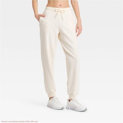 Women's French Terry Jogger Sweatpants - JoyLab Cream L *SEE DEAL!!!*