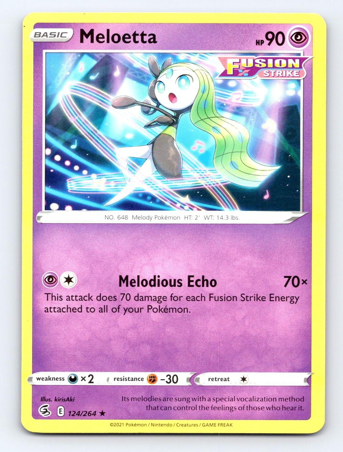 Meloetta 124/264 Rare Fusion Strike Pokemon Near Mint