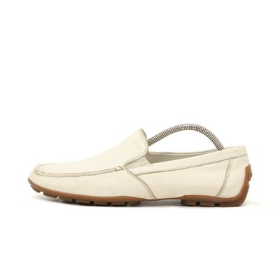 Geox Herren Respira Slipper Weiß Leder Rutschfest Mokassins EU 42.5