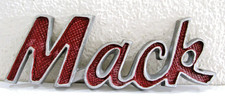 Pintura reflectante vintage de aluminio y roja con emblema lateral o logotipo para capó de camión Mack