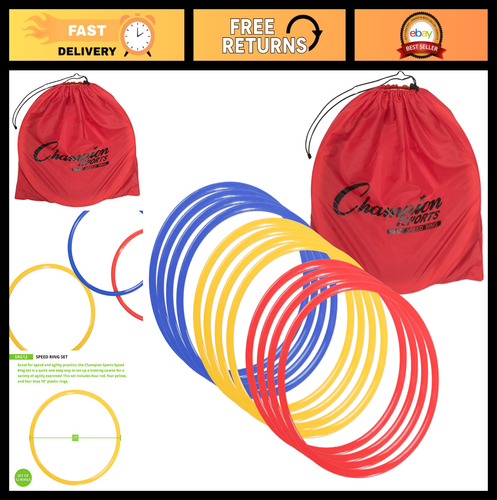 Speed Ring Set per Allenamento Agility - Multicolore, Taglia Unica, Attrezzatura Fitness - Foto 1 di 8