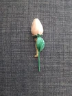Vintage Costume Jewelry Sandor Co Enameled Rose Bud Brooch Pin 1950’s - 1960’s